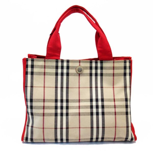 h24922a Burberry Nova Check Canvas Tote Bag Beige Red