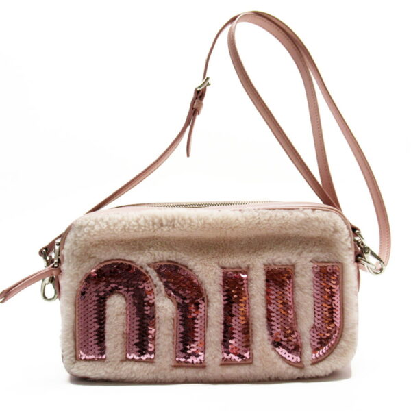 h24952a Miu Miu Crossbody Shoulder Bag Leather Pink