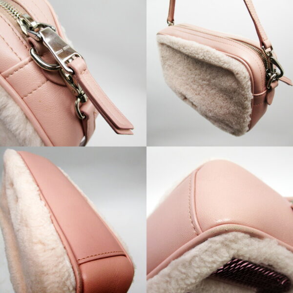 h24952a 1 Miu Miu Crossbody Shoulder Bag Leather Pink