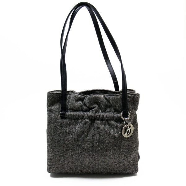 h24953a Christian Dior Cannage Shoulder Bag Canvas Gray