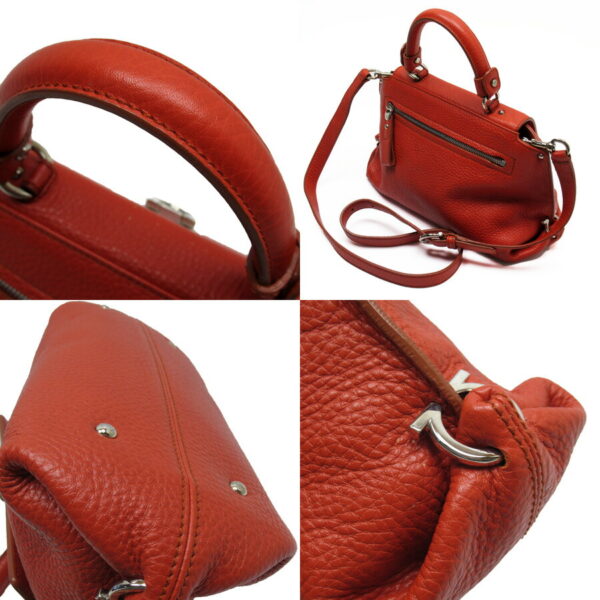 h24954e 1 Salvatore Ferragamo Gancini Leather 2Way Bag Red