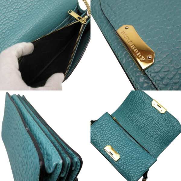 h25101a 1 Burberry Leather Shoulder Wallet Green