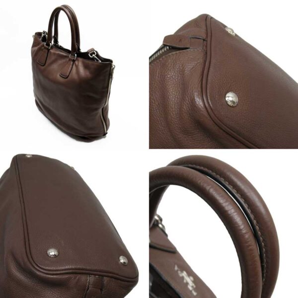 h26346a 1 Prada Leather 2Way Bag Brown