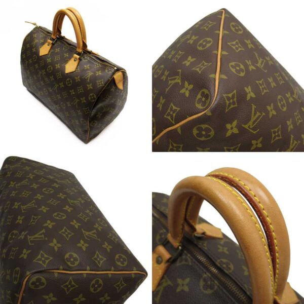 h26414a 1 Louis Vuitton Speedy 35 Monogram Canvas Bag Brown