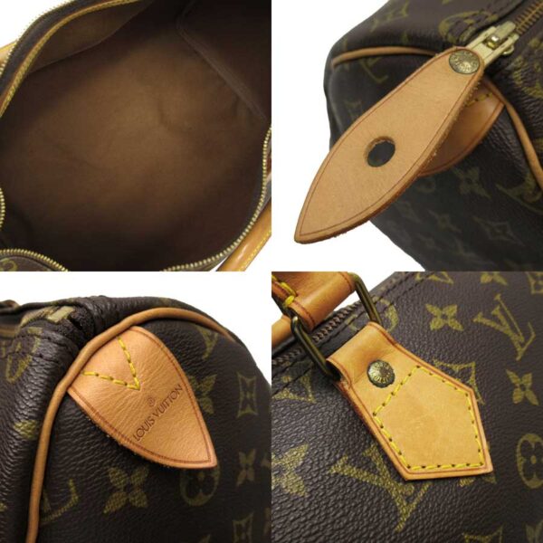 h26414a 2 Louis Vuitton Speedy 35 Monogram Canvas Bag Brown