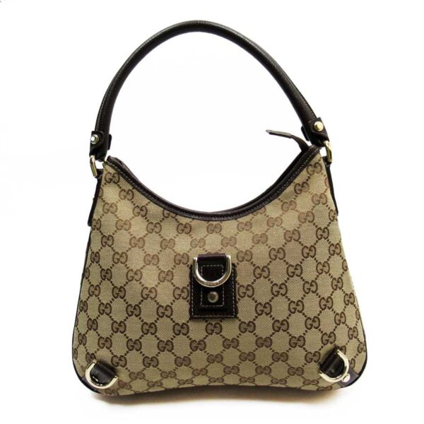 h26417e Gucci GG Shoulder Bag Canvas Leather Beige Brown