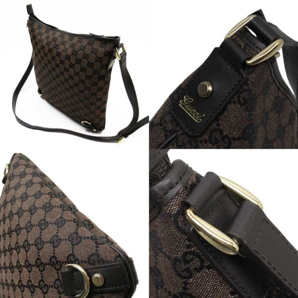 h26429e 1 Gucci GG Crossbody Shoulder Bag Canvas Leather Brown