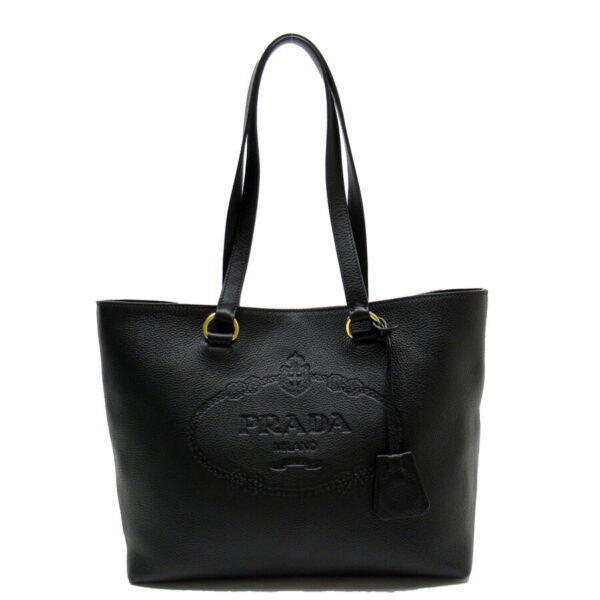 h26520a Prada Leather Tote Bag Black