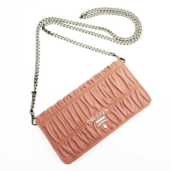 h26571a Prada Leather Shoulder Wallet Pink