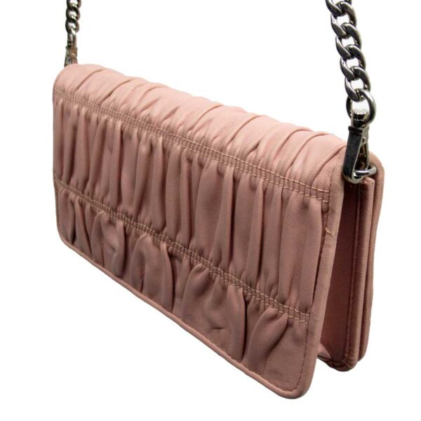 h26571a 2 Prada Leather Shoulder Wallet Pink