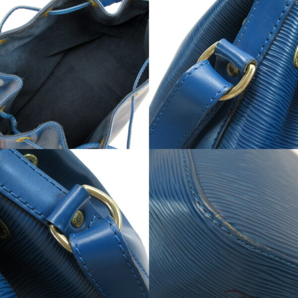 h26599a 2 Louis Vuitton Shoulder Bag Epi Petit Noe Toledo Blue Leather