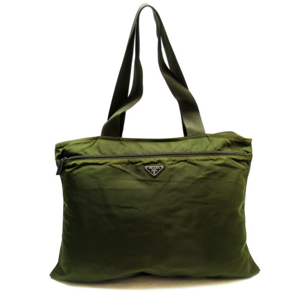 h26624a Prada Triangle Nylon Tote Bag Khaki