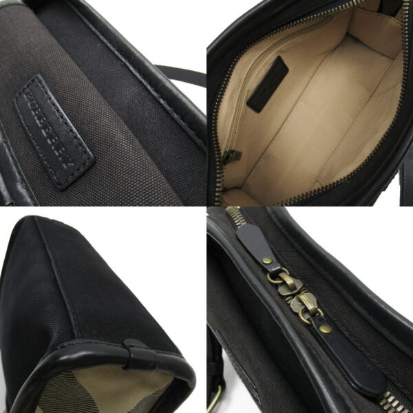 h26631a 1 Burberry Canvas Leather Crossbody Shoulder Bag Black Beige