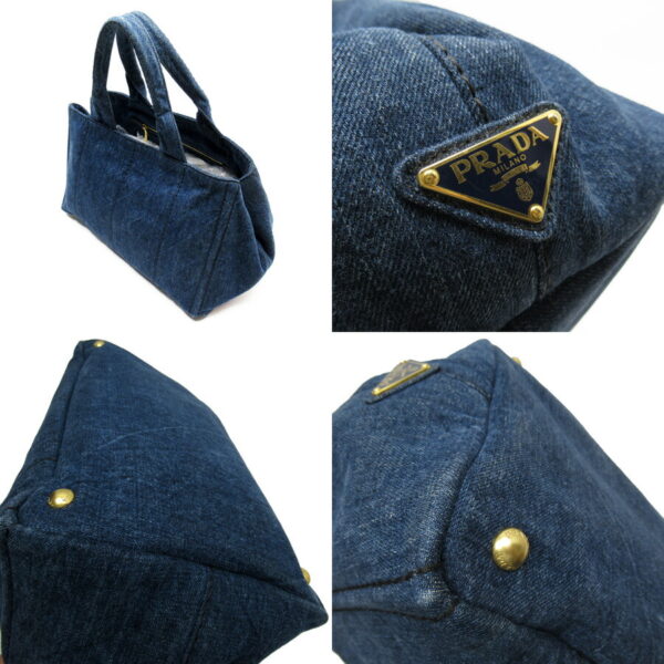 h26698a 2 Prada Denim Canvas Tote Bag Blue