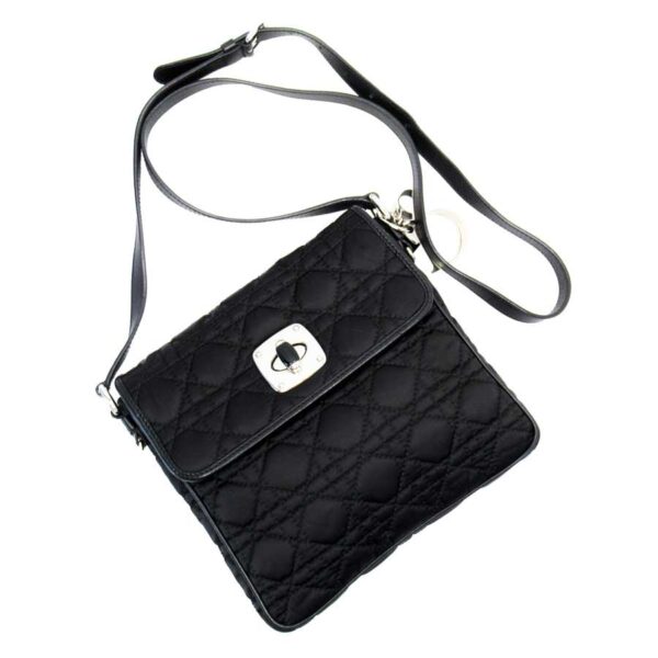 h26797f Christian Dior Crossbody Shoulder Bag Cannage Black