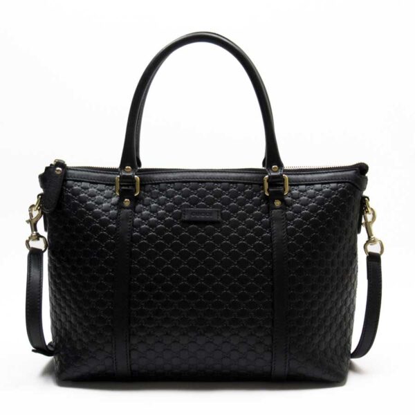 h27326a Gucci Micro Guccisima 2Way Shoulder Bag Shima Leather Black