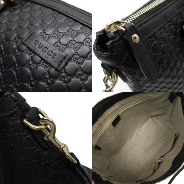 h27326a 2 Gucci Micro Guccisima 2Way Shoulder Bag Shima Leather Black