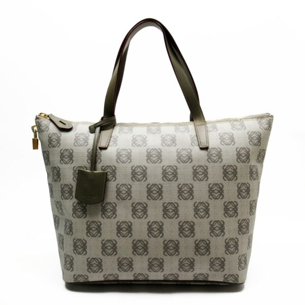 h27423a Loewe Anagram Leather Tote Bag Gray