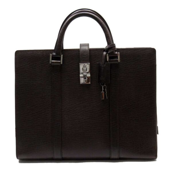 h27530a Gucci Business Handbag Leather Brown