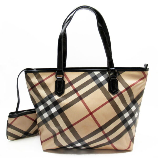 h27585a Burberry Nova Check Tote Bag Beige Black