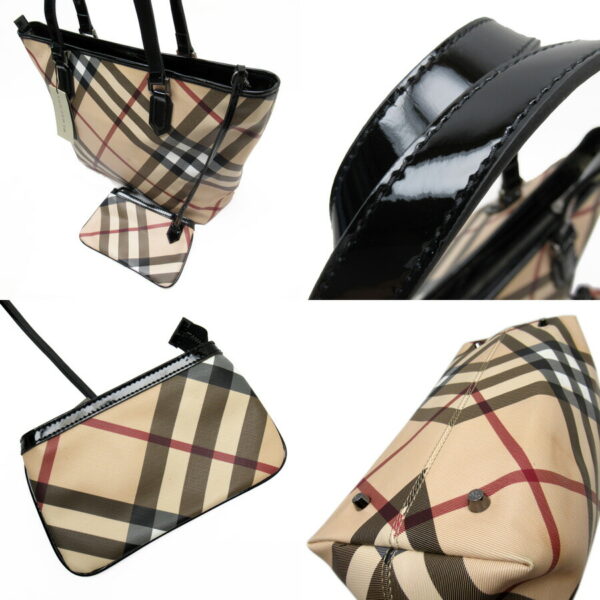 h27585a 1 Burberry Nova Check Tote Bag Beige Black