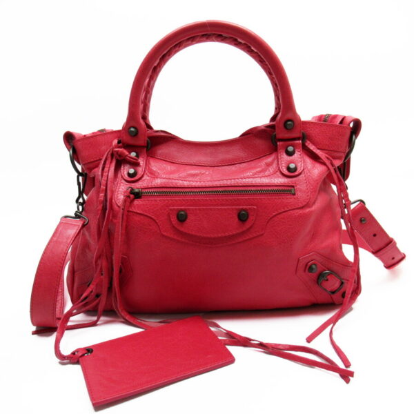 h27704g Balenciaga Leather 2Way Bag Red