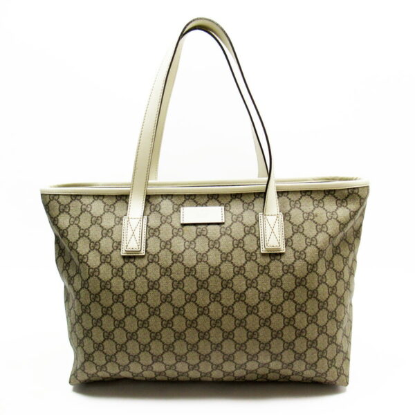 h27920a Gucci GG Supreme Tote Bag Brown White