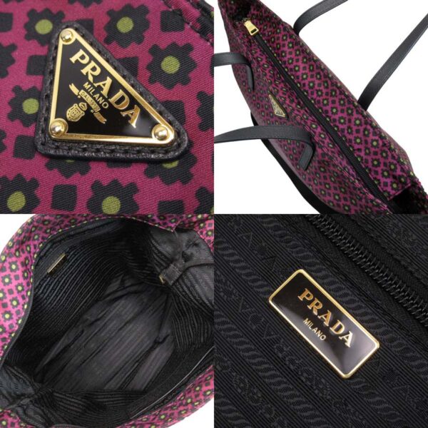 h27960f 4 Prada Triangle Nylon Leather 2Way Bag Purple Black