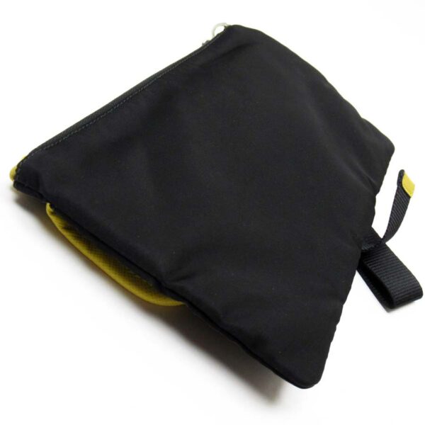 h27966f 1 Prada Triangle Nylon Leather Clutch Bag Black Yellow