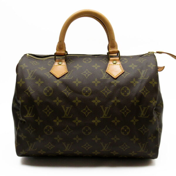 h28027a 1 Louis Vuitton Speedy 30 Monogram Canvas Handbag Brown