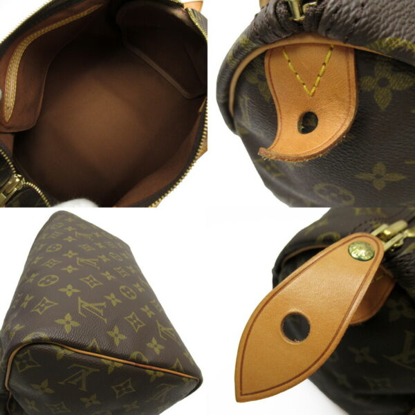 h28027a 5 Louis Vuitton Speedy 30 Monogram Canvas Handbag Brown