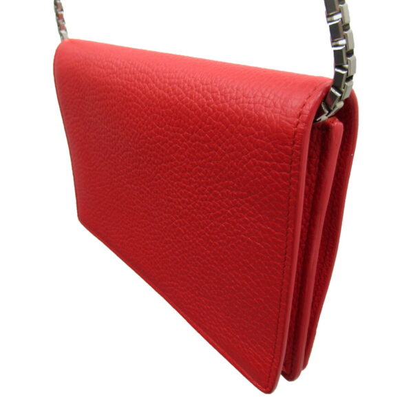 h28045a 2 Balenciaga Leather Chain Wallet Red