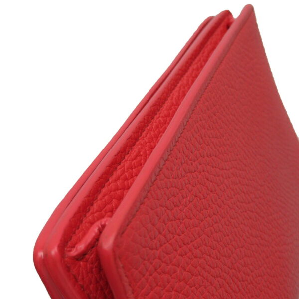 h28045a 3 Balenciaga Leather Chain Wallet Red