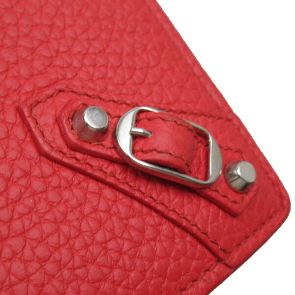 h28045a 4 Balenciaga Leather Chain Wallet Red