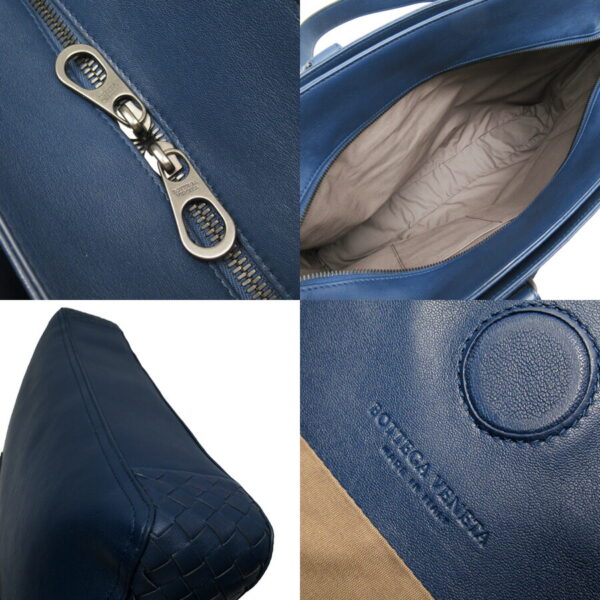 h28101a 4 Bottega Veneta Intrecciato Leather 2Way Bag Navy