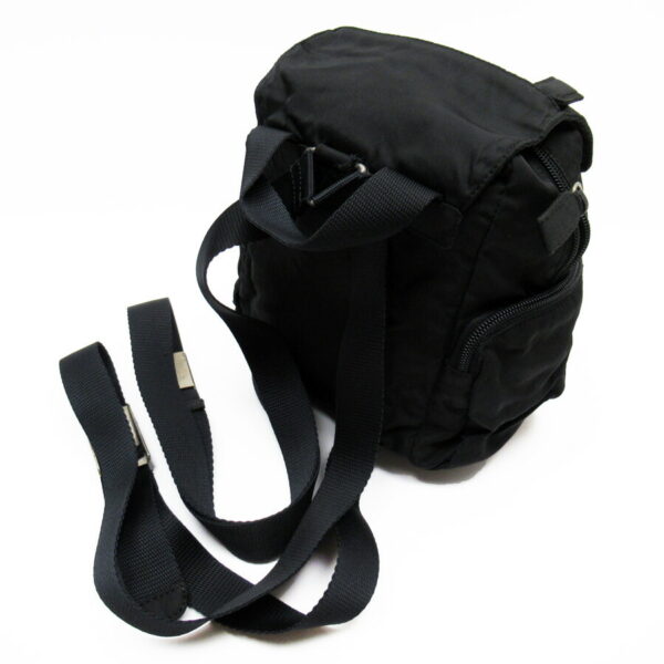 h28260a 1 Prada Triangle Nylon Backpack Black