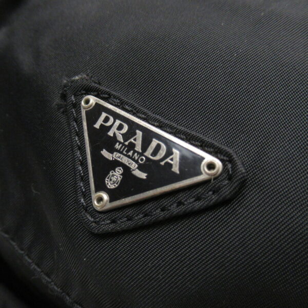 h28260a 2 Prada Triangle Nylon Backpack Black