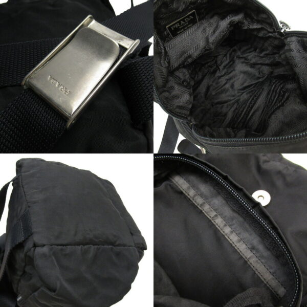 h28260a 4 Prada Triangle Nylon Backpack Black