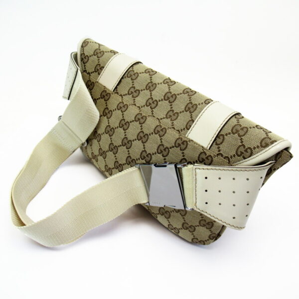 h28400a 1 Gucci Waist Pouch GG Canvas Beige Ivory