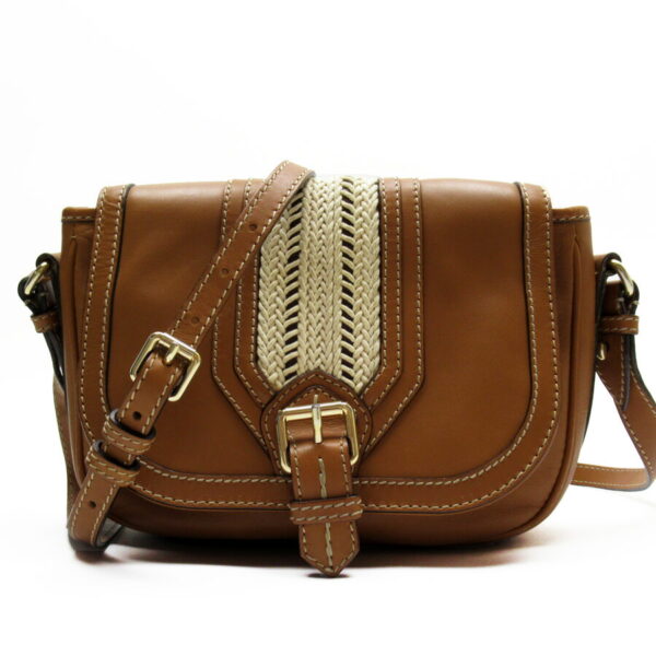 h28605a Burberry Leather Crossbody Shoulder Bag Brown