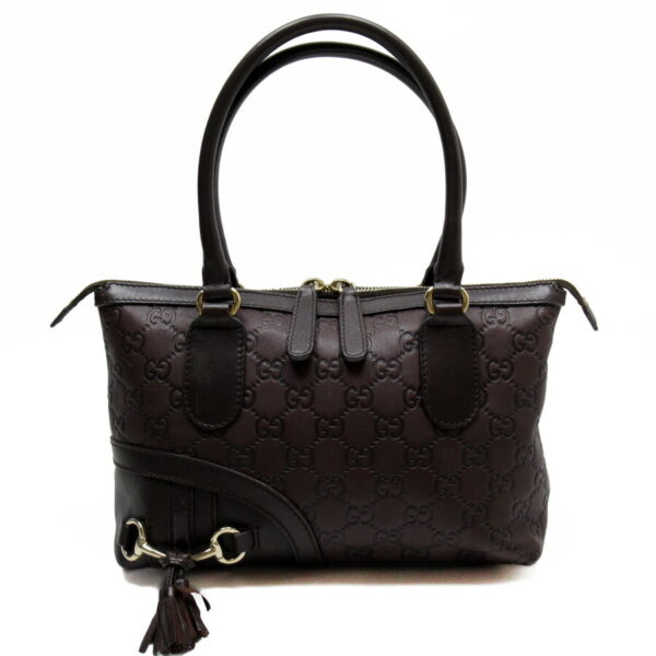 h28638a Gucci Shima Handbag Leather Brown