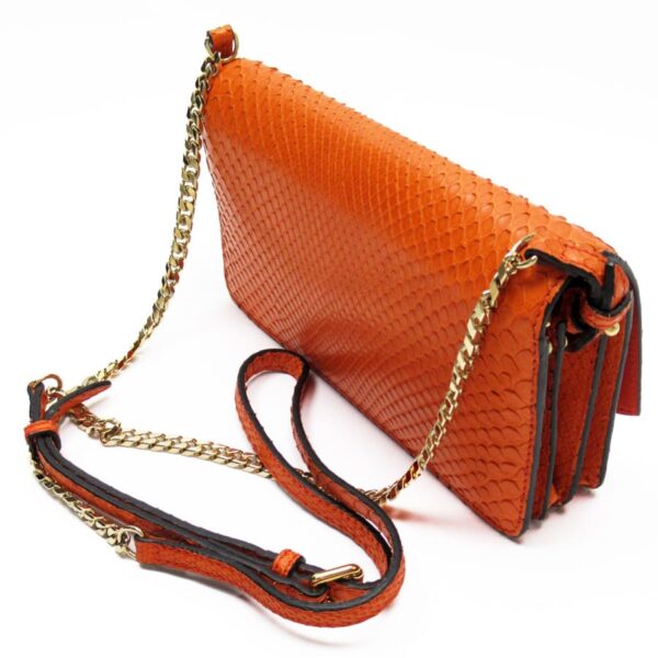 h28885a 2 Burberry Python Leather Shoulder Wallet Orange