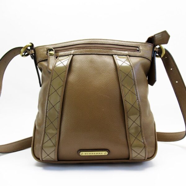 h28936a 1 Burberry Leather Patent Crossbody Shoulder Bag Brown