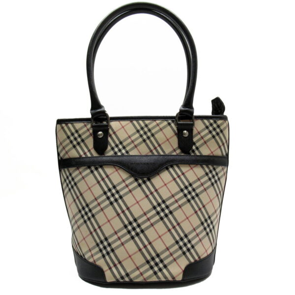 h29076a Burberry Nova Check Leather Canvas Shoulder Bag