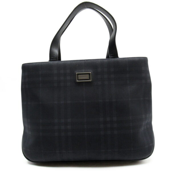 h29086a Burberry Nova Check Leather Handbag Black