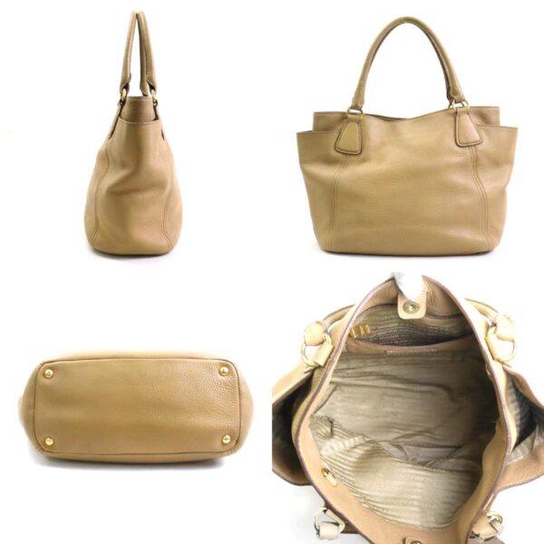 h29384a 1 c Prada Shoulder Bag Leather Beige