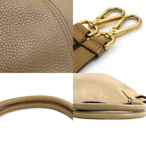 h29384a 9 c Prada Shoulder Bag Leather Beige