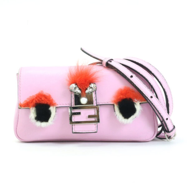 h29473 Fendi Crossbody Shoulder Bag Leather Pink