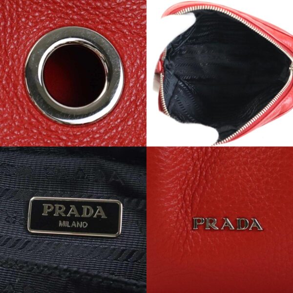 h29570a 6 c Prada Leather Handbag Red