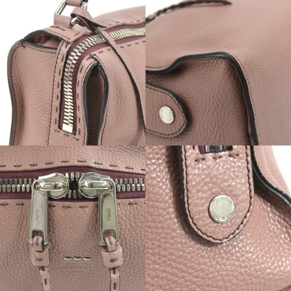 h29624g 5 c Fendi Ray Selleria Shoulder Bag Leather Pink Beige